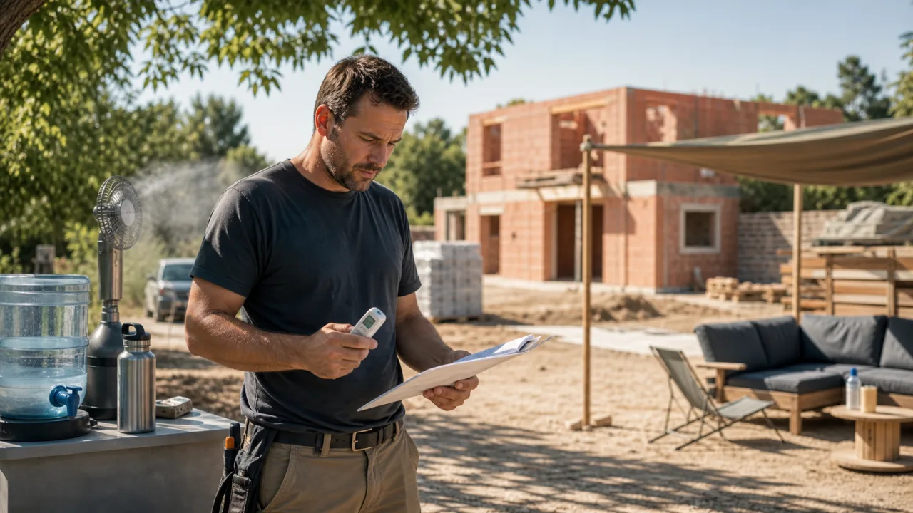 Chef de chantier organisant la prévention lors d’une journée de canicule